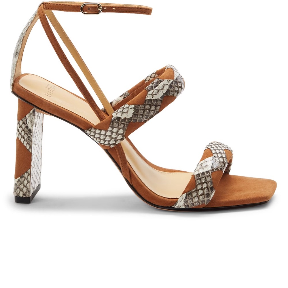 Alexander Birman Pamela Python and Suede sandals 7.5 (fits size 37/7)